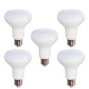 5 x LED Leuchtmittel Reflektor R80 8W = 60W E27 matt warmweiß 2700K flood 120°