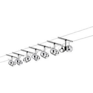 Paulmann Wire Systems Seil-Komplettsystem Sphere 300 Chrom 7 x (2x20W) GU4 12V Halogen