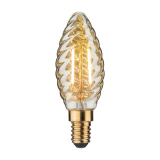 Paulmann LED Filament Kerze 2,5W = 25W E14 klar gedreht gold gelüstert extra warmweiß 2500K
