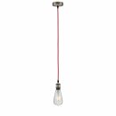 Paulmann Pendelleuchte Textilkabel Rot Vintage-Pendel E27 Fassung Brüniert Pendulum max. 60W