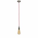 Paulmann Pendelleuchte Textilkabel Rot Vintage-Pendel E27 Fassung Brüniert Pendulum max. 60W