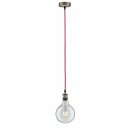 Paulmann Pendelleuchte Textilkabel Rot Vintage-Pendel E27 Fassung Brüniert Pendulum max. 60W