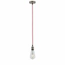 Paulmann Pendelleuchte Textilkabel Rot Vintage-Pendel E27 Fassung Brüniert Pendulum max. 60W
