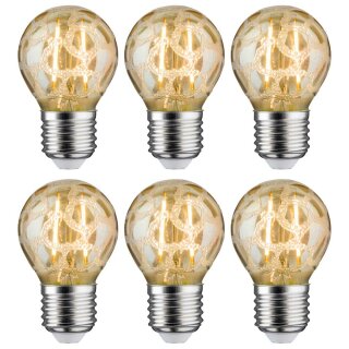 6 x Paulmann LED Filament Tropfen 2,5W fast 25W E27 Krokoeis Gold extra warmweiß 2500K