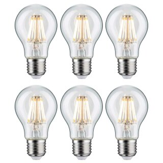6 x Paulmann LED Filament Retro AGL Birnenform 7,5W = 60W E27 klar warmweiß 2700K