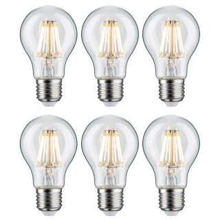 6 x Paulmann LED Filament Retro AGL Birnenform 7,5W = 60W E27 klar warmweiß 2700K