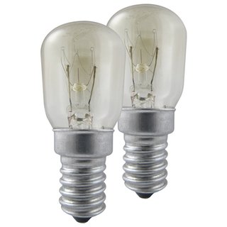 2 x Müller-Licht Kühlschranklampen Glühbirnen 25W E14 Röhre T26 warmweiß 2400K dimmbar