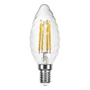 LED Filament Leuchtmittel Kerze gedreht 4W = 40W E14 klar warmweiß 2700K