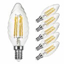 10 x LED Filament Leuchtmittel Kerze gedreht 4W = 40W E14...