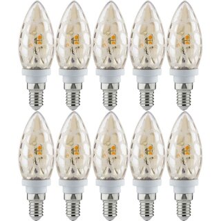 10 x Paulmann LED Leuchtmittel Kerze 2,5W E14 Krokoeis Gold extra warmweiß 2600K