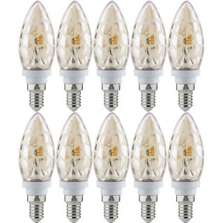 10 x Paulmann LED Leuchtmittel Kerze 2,5W E14 Krokoeis Gold extra warmweiß 2600K