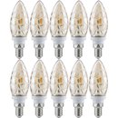 10 x Paulmann LED Leuchtmittel Kerze 2,5W E14 Krokoeis Gold extra warmweiß 2600K
