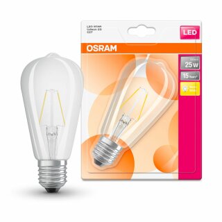 Osram LED Filament Edison ST64 Leuchtmittel 2W = 25W E27 klar warmweiß 2700K