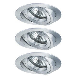 3 x Paulmann Einbauleuchten Einbaustrahler Set schwenkbar Alu gedreht IP23 3 x 40W GU10 230V Halogen