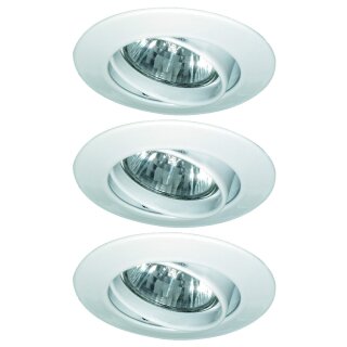 3 x Einbauleuchten Einbaustrahler Set schwenkbar Premium Line Weiß IP23 3 x 35W GU4 12V Halogen