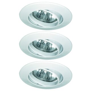 3 x Einbauleuchten Einbaustrahler Set schwenkbar Premium Line Weiß IP23 3 x 35W GU4 12V Halogen