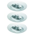 3 x Einbauleuchten Einbaustrahler Set schwenkbar Premium Line Weiß IP23 3 x 35W GU4 12V Halogen