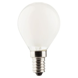 Müller Licht LED Filament Leuchtmittel Tropfen P45 2,5W = 25W E14 matt warmweiß 2700K