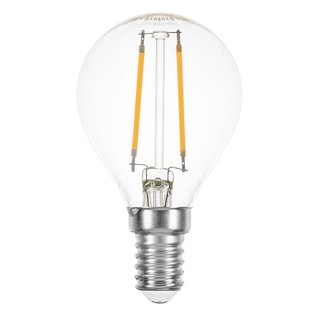 Müller Licht LED Filament Leuchtmittel Tropfen P45 2,5W = 25W E14 klar warmweiß 2700K