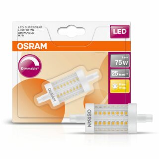 Osram LED Leuchtmittel Star Line 78mm 8W = 75W R7s warmweiß 2700K DIMMBAR