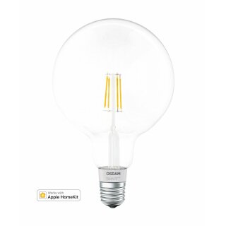 Osram Smart+ LED Filament Globe G125 Bluetooth Lampe 5,5W = 50W E27 klar warmweiß 2700K Apple HomeKit DIMMBAR