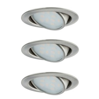 3 x LED Möbeleinbauleuchten Set Micro Line schwenkbar Eisen gebürstet