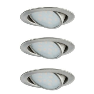 3 x LED Möbeleinbauleuchten Set Micro Line schwenkbar Eisen gebürstet 3 x 4,2W 230V LED