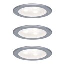 3 x LED Möbel Einbauleuchten Einbaustrahler Set starr Chrom matt 3 x 3W 230V LED