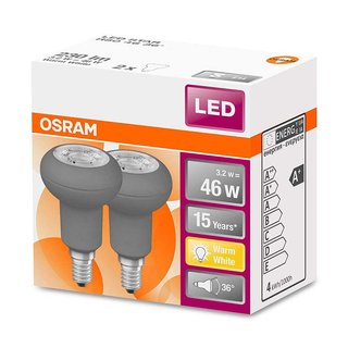 2 x Osram LED Superstar R50 Reflektor 3,5W = 46W E14 230lm warmweiß 2700K