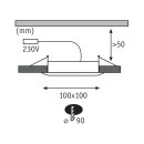 Paulmann LED Einbauleuchte Einbaustrahler Set starr Eisen gebürstet IP44 14W LED Modul Coin 230V DIMMBAR