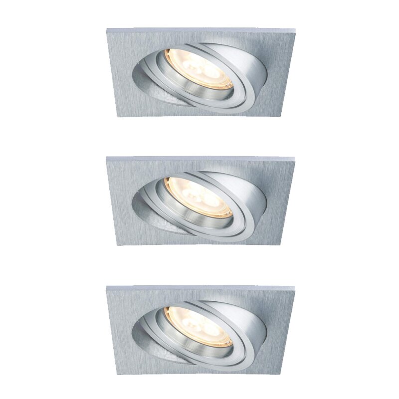 3 x LED Einbauleuchten Einbaustrahler Set schwenkbar Weiß 3 x 3,5W GU10 230V 