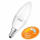 Osram LED Leuchtmittel Kerzenform 5W = 40W E14 matt Relax & Active warm kalt per Lichtschalter