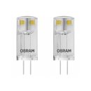 2 x Osram LED Leuchtmittel Stiftsockellampe 0,9W = 10W G4 klar warmweiß 2700K