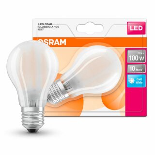 Osram LED Filament Leuchtmittel Birnenform A60 11W = 100W E27 matt neutralweiß 4000K