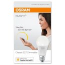 Osram Smart+ LED Bluetooth Leuchtmittel Birnenform 9W = 60W E27 matt Apple HomeKit warmweiß 2700K dimmbar