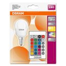 Osram LED Leuchtmittel Classic P Tropfen 4,5W = 25W E14 RGBW bunt & warmweiß Fernbedienung dimmbar