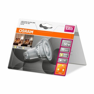 Osram LED Reflektor DUO CLICK DIM PAR16 5W = 50W GU10 warmweiß 2700K dimmbar per Schalter