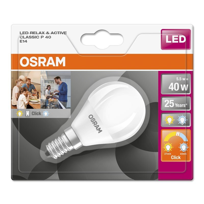 OSRAM Tropfenlampe ACTIVE PC 40W 60 E14 Tageslicht 1x1 Pack oder 10er Pack 
