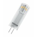 Osram LED Leuchtmittel Stiftsockellampe 1,8W = 20W G4 klar warmweiß 2700K