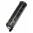 REV SupraBIG Steckdosenleiste PC Schalter 10-fach silber schwarz 3,2m Kabel Überspannungsschutz Netzfilter