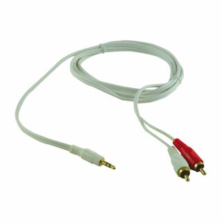 REV Premium Audio Kabel 3,5 Klinke / 2 x Chinch 2m weiß