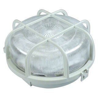 REV ISO-Rundleuchte Kellerleuchte E27 max. 100W 1 x E27 Ø20cm grau Strukturglas IP44