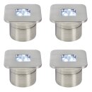 4 x Paulmann LED Bodeneinbauleuchten Einbaustrahler Set Profi Line starr Edelstahl 4 x 0,8W 230V LED