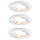 3 x Paulmann LED Einbauleuchten Einbaustrahler Set Premium Line schwenkbar Weiß matt IP23 3 x 6,8W LED Modul Coin 230V