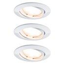 3 x Paulmann LED Einbauleuchten Einbaustrahler Set Premium Line schwenkbar Weiß matt IP23 3 x 6,8W LED Modul Coin 230V