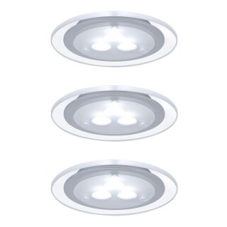 3 x Paulmann LED Möbeleinbauleuchten Einbaustrahler Set Micro Line starr Chrom matt Transparent 3 x 3W 230V