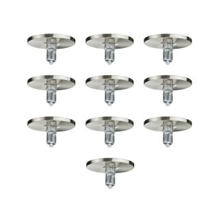 10 x Einbauleuchten Einbaustrahler Set Sternenhimmel starr Eisen gebürstet 10 x 10W G4 12V Halogen