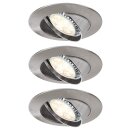 3 x Paulmann LED Einbauleuchten Einbaustrahler Set Premium Line schwenkbar Eisen gebürstet IP23 3 x 8W GU10 230V DIMMBAR