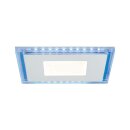 2 x Paulmann LED Einbauleuchten Einbaupanel Set Premium Line Weiß mit blauen LEDs Klar 2 x 7W