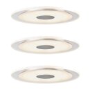 3 x Paulmann LED Einbauleuchten Einbaustrahler Set Premium Line Whirl rund Alu gedreht/Satin IP23 3 x 6W DIMMBAR